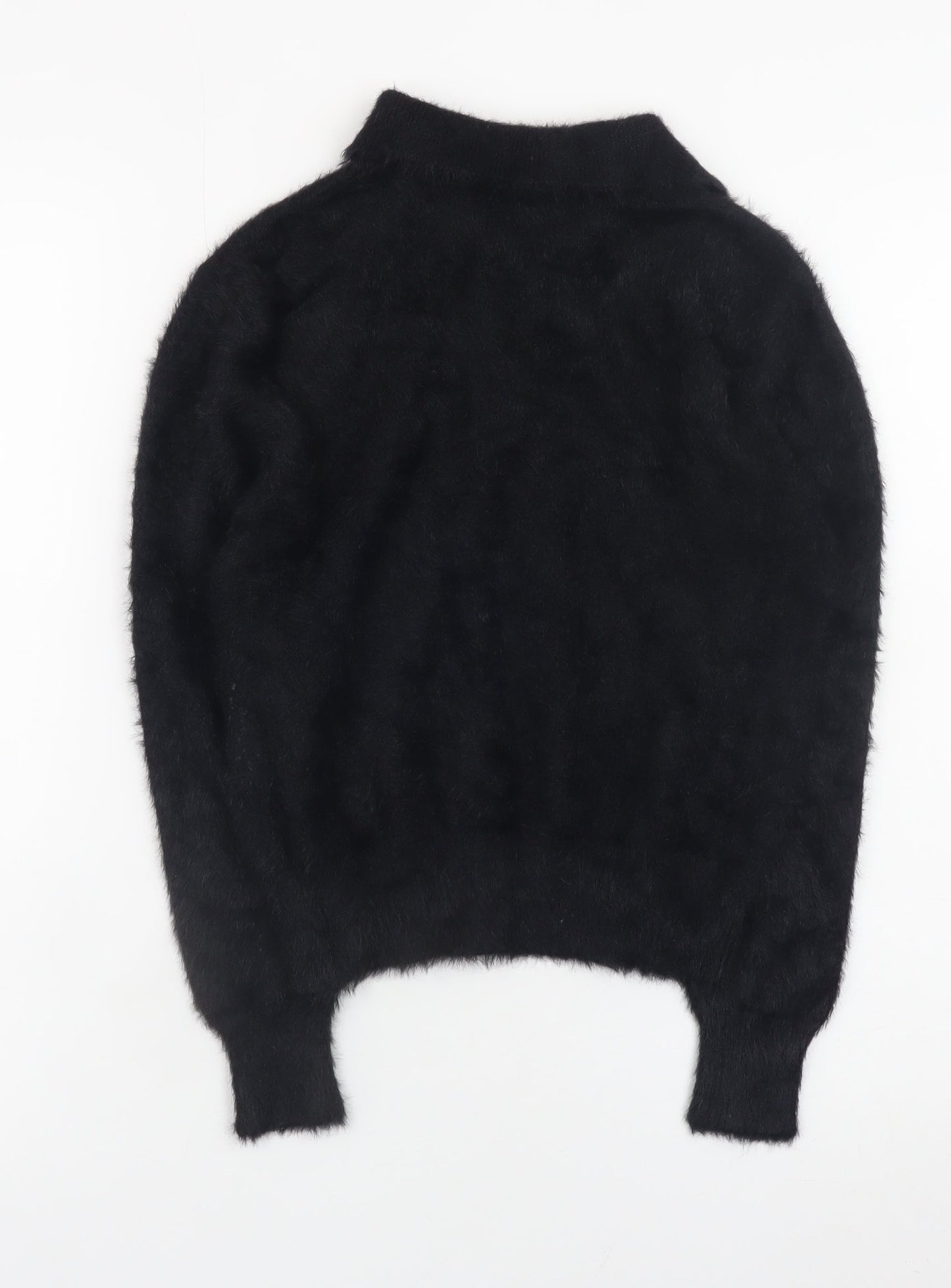 Womens UK Size 12 Zara Black Henley Jumper