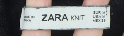 Womens UK Size 12 Zara Black Henley Jumper