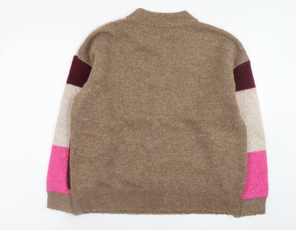 Tu Women’s Multicoloured Check Knit Crew Neck Jumper Size 14