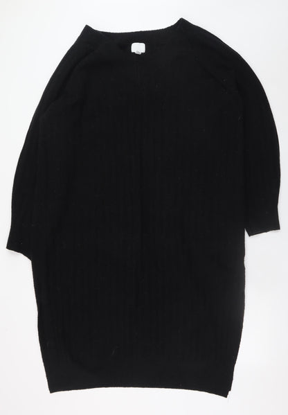 H&M Women’s Black Long Sleeve Knit Jumper Dress L