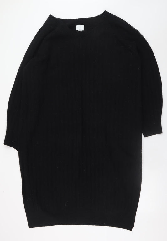 H&M Women’s Black Long Sleeve Knit Jumper Dress L