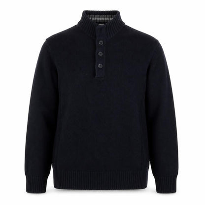 Marks and Spencer Men's Black XL Henley Cotton Jumper