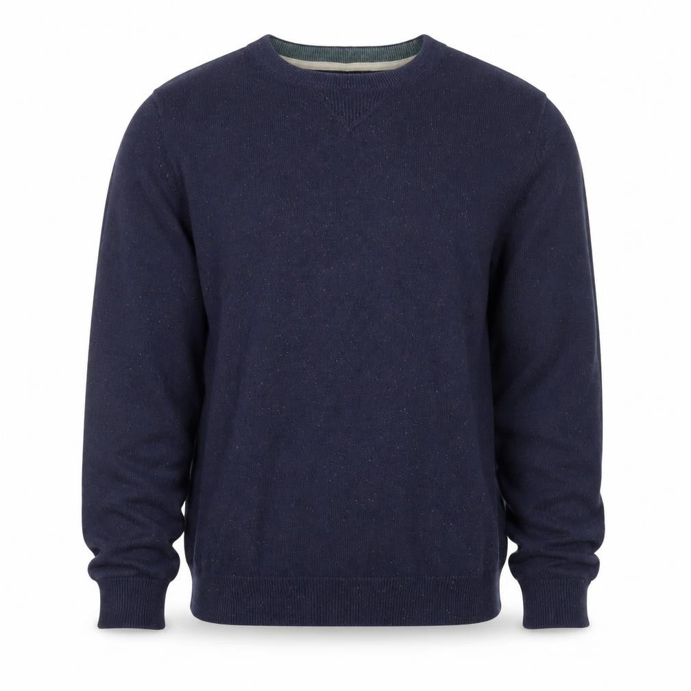 Guide London Men's Blue Cotton Crew Neck Jumper Size L