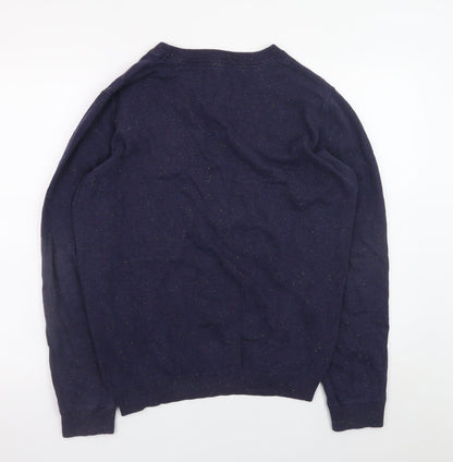 Guide London Men's Blue Cotton Crew Neck Jumper Size L