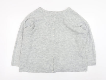 Joules Women's Grey Knit Long Sleeve Button Cardigan Size 18