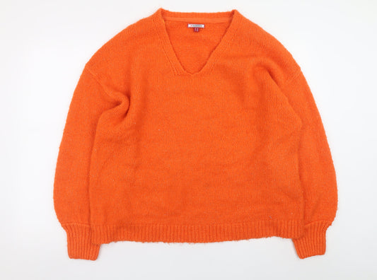 Joe Browns Women's Orange V-Neck Pullover Jumper Size 18