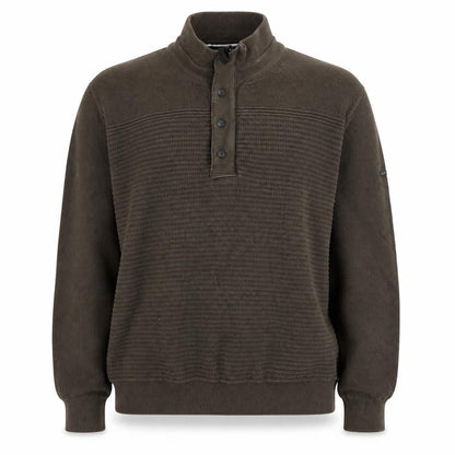 Duck and Cover Men's Green XL Henley Jumper High Neck Cotton Knit
