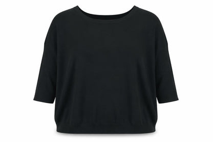 Vila Women’s Black Relaxed Knit Boat Neck Pullover Jumper One Size