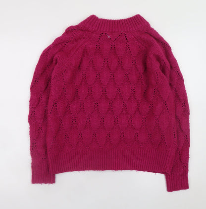 Womens UK Size XS VILA Pink Pullover Jumper