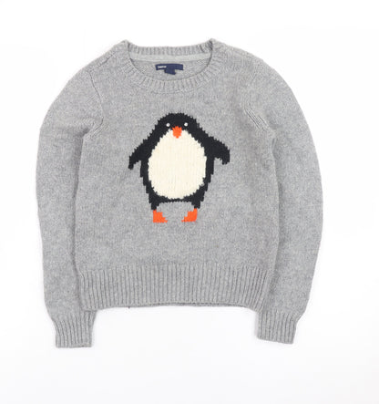 Boys UK Size 8 Years Gap Grey Pullover Jumper