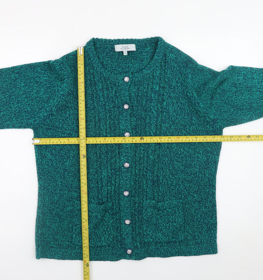 Honor Millburn Women’s Green Knit Button Cardigan Size 14-16