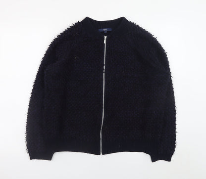 Womens UK Size 14 NEXT Black Full Zip Jumper
