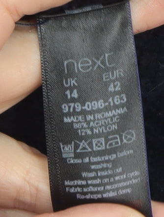Womens UK Size 14 NEXT Black Full Zip Jumper