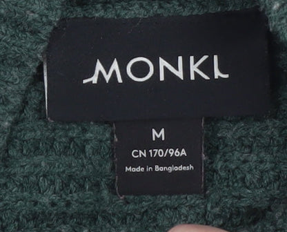 Monki Women Green Mock Neck Relaxed Knit Pullover Jumper Size 12