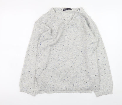 Marks and Spencer Womens Grey V-Neck Knit Jumper XS