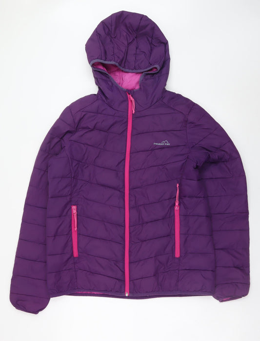 Womens UK Size 12 Freedom Trail Purple Puffer Jacket