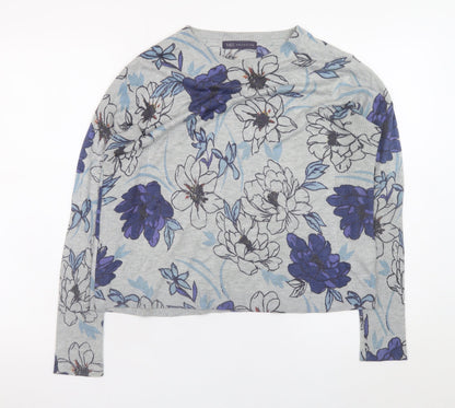 Marks and Spencer Women’s Grey Floral Crew Neck Jumper Size 12