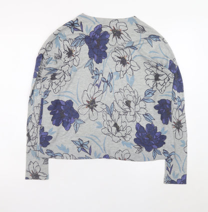Marks and Spencer Women’s Grey Floral Crew Neck Jumper Size 12