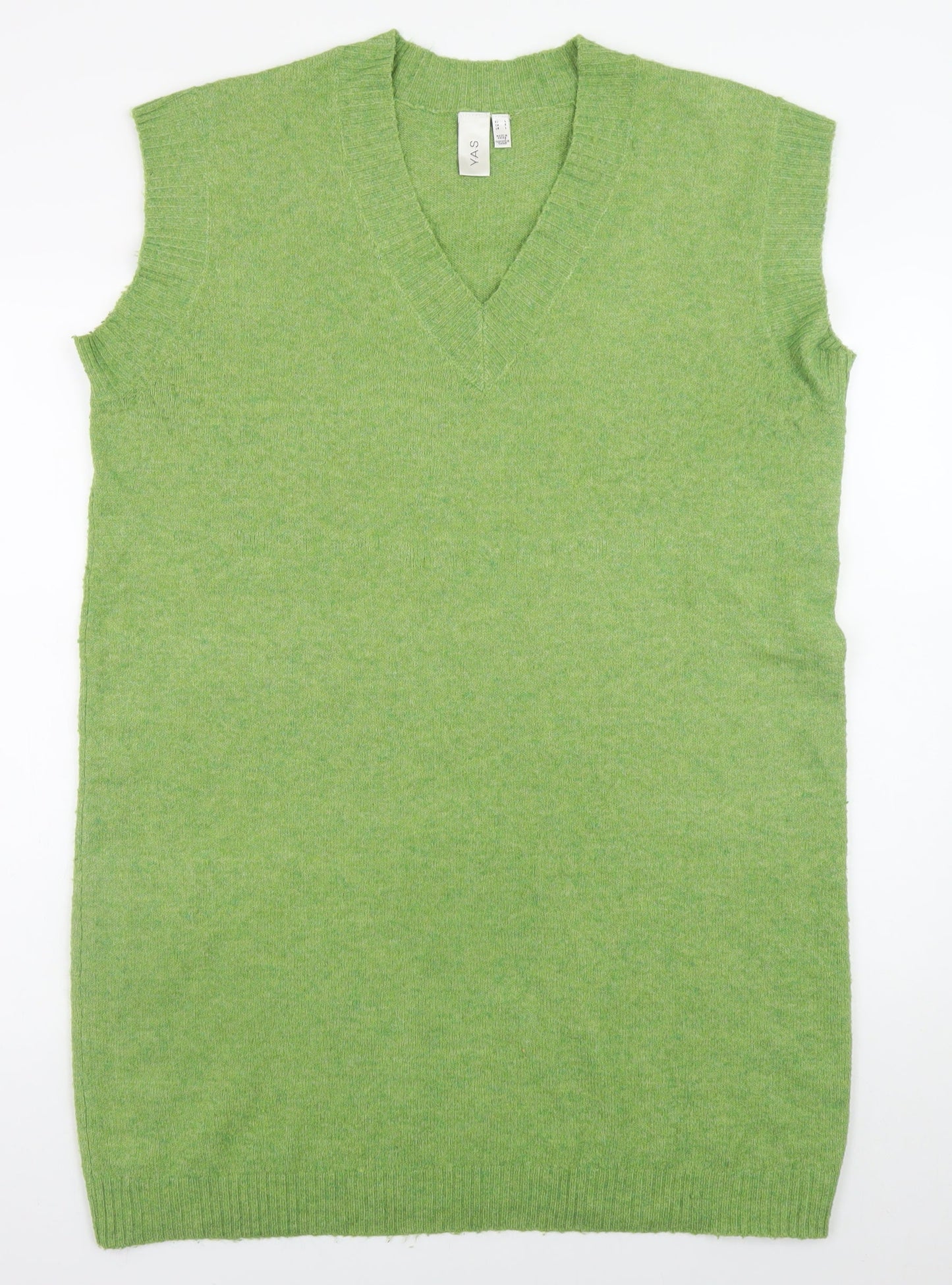 Y.A.S Women’s Green Knit Sleeveless V-Neck Slip Dress Size L