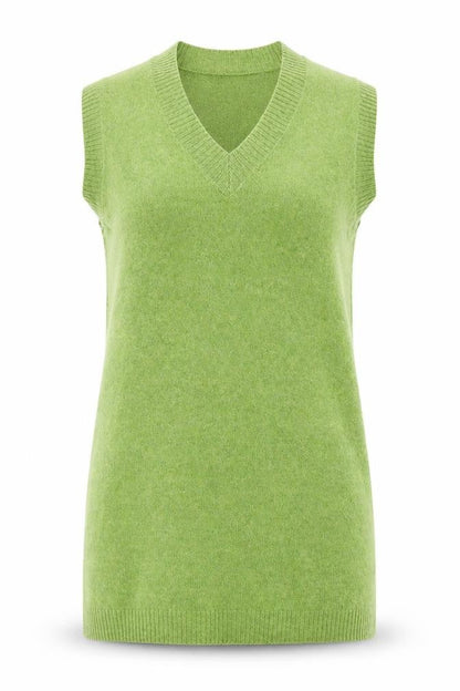 Y.A.S Women’s Green Knit Sleeveless V-Neck Slip Dress Size L