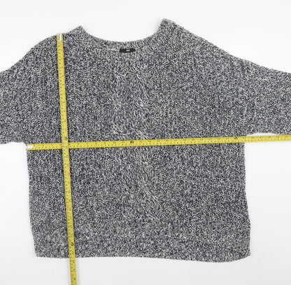 H&M Men’s Grey Cable-Knit Cotton Acrylic Jumper M