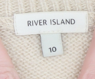 Womens UK Size 10 River Island Beige Pullover Jumper