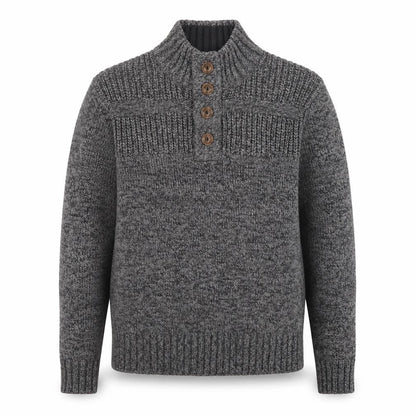 George Men’s Grey High Neck Henley Jumper Small Acrylic Knit
