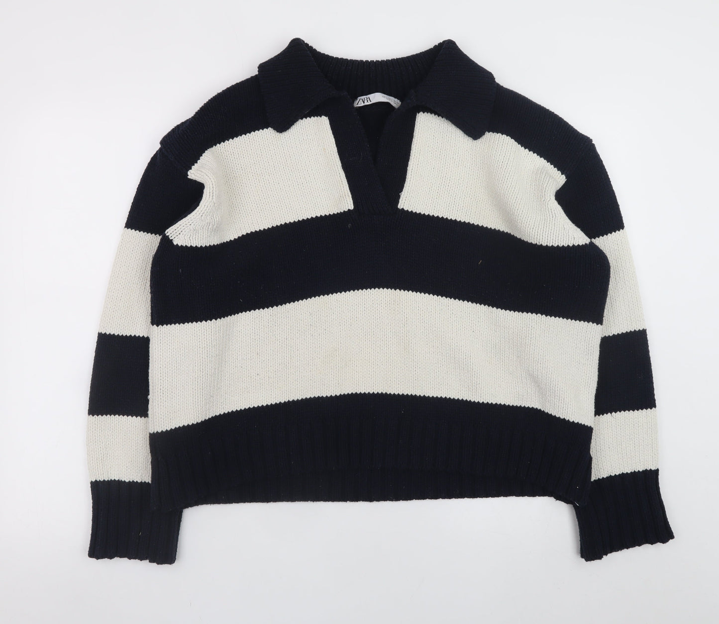 Womens UK Size L Zara Multicoloured Pullover Jumper