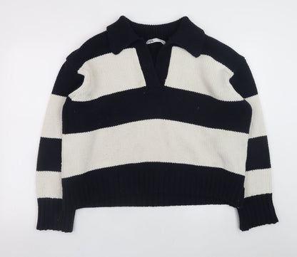 Womens UK Size L Zara Multicoloured Pullover Jumper