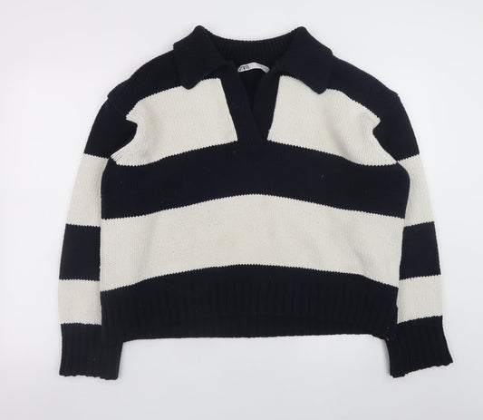 Womens UK Size L Zara Multicoloured Pullover Jumper