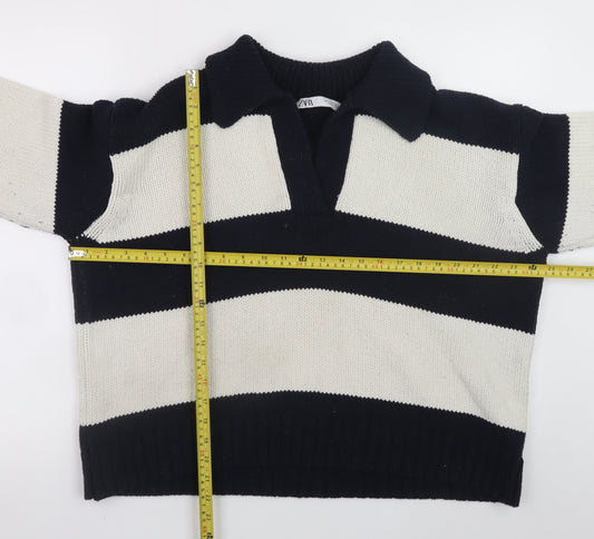 Womens UK Size L Zara Multicoloured Pullover Jumper