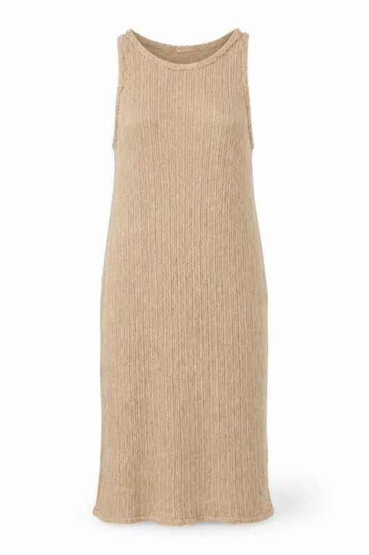 Pull & Bear Women Beige Knit Midi Tank Dress Size 14