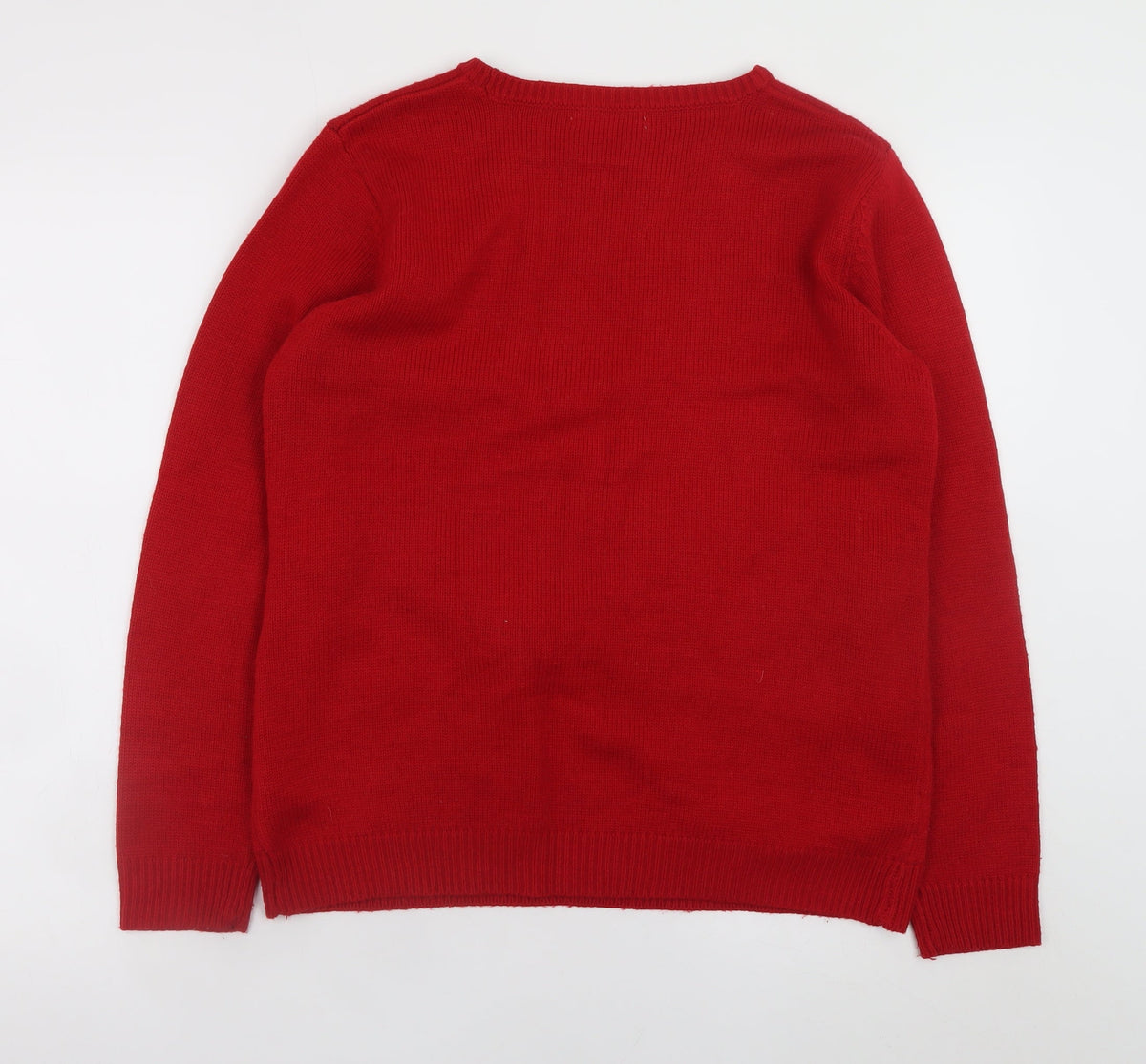 Peacocks Womens Red Reindeer Christmas Jumper M Knit Pullover