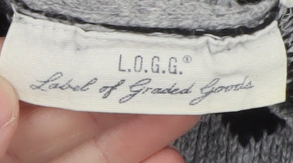 L.O.G.G. Womens Grey Fair Isle Knit Crew Neck Jumper Size 12