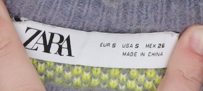 Womens UK Size S Zara Multicoloured Pullover Jumper