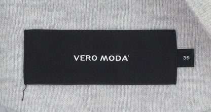 Vero Moda Women Grey Mid-Length Blazer Jacket Size 10