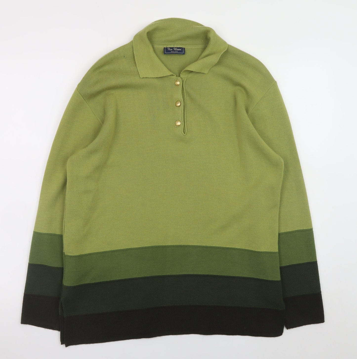 Womens UK Size M Tre Nani Green Henley Jumper
