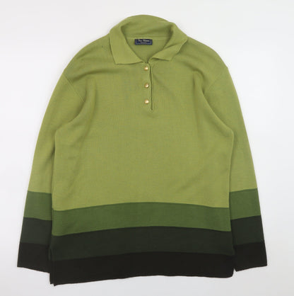 Womens UK Size M Tre Nani Green Henley Jumper