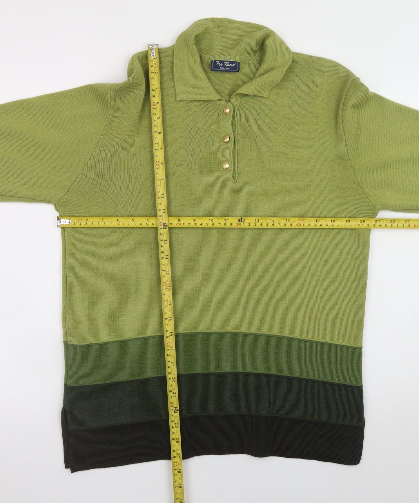 Womens UK Size M Tre Nani Green Henley Jumper