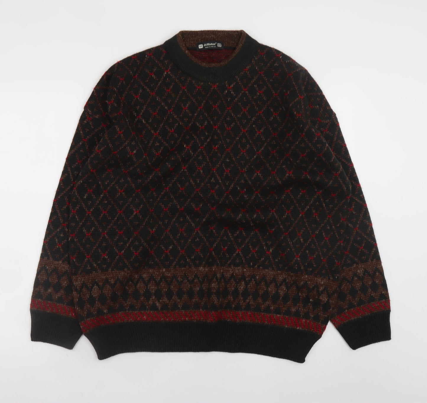 Mens UK Size XL Marks and Spencer Brown Pullover Jumper