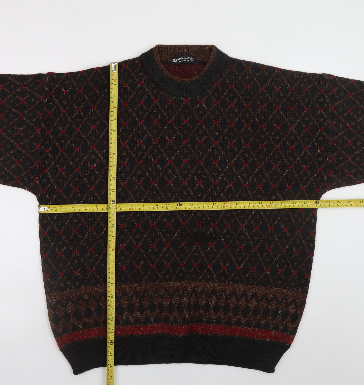 Mens UK Size XL Marks and Spencer Brown Pullover Jumper