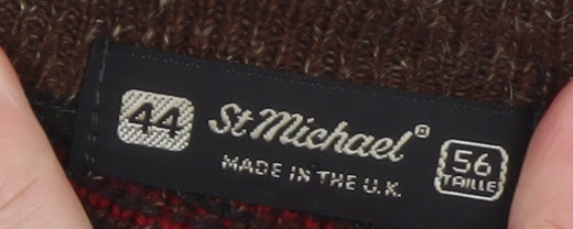Mens UK Size XL Marks and Spencer Brown Pullover Jumper