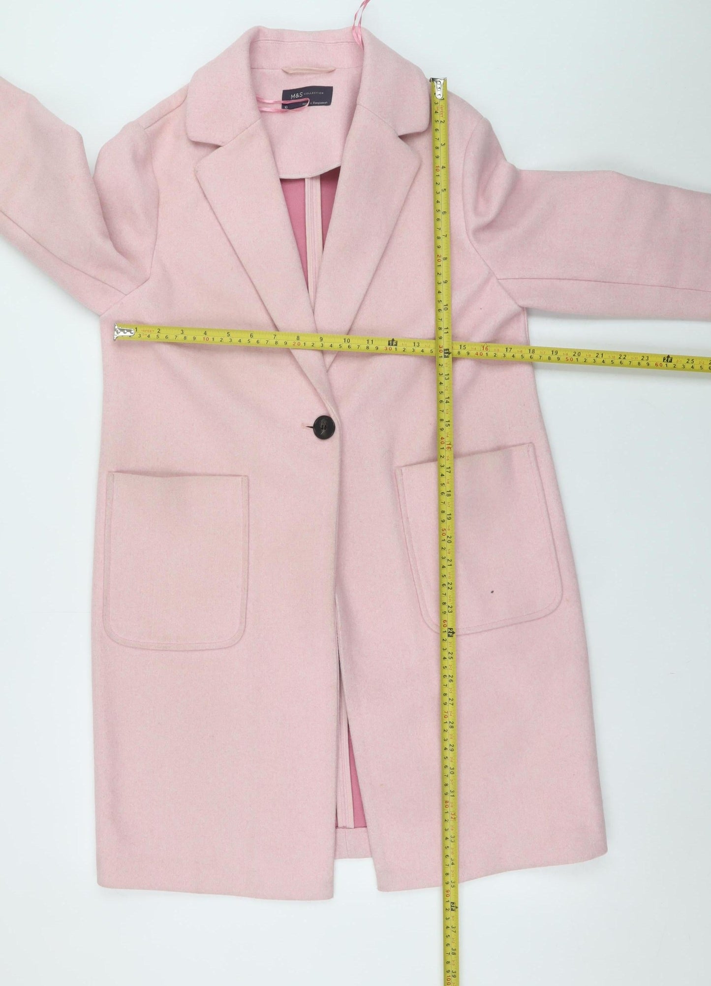 Womens UK Size 10 Marks and Spencer Pink Overcoat