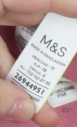 Womens UK Size 10 Marks and Spencer Pink Overcoat
