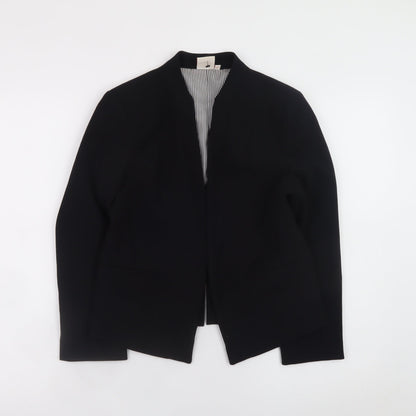Next Women Black Regular Fit Collarless Blazer Size 8