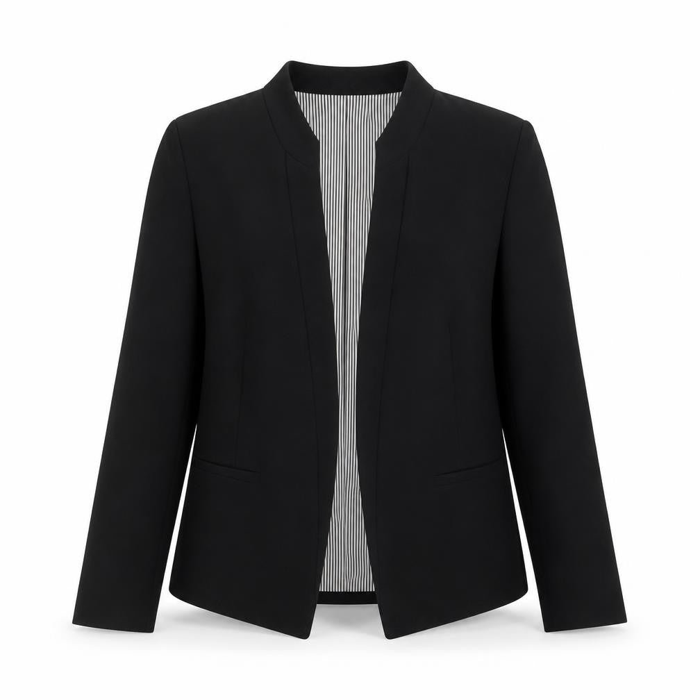 Next Women Black Regular Fit Collarless Blazer Size 8