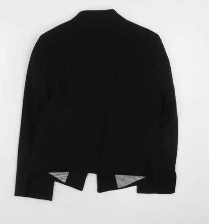 Next Women Black Regular Fit Collarless Blazer Size 8