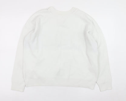Primark Women’s White Madrid Crew Neck Jumper Size M 12-14