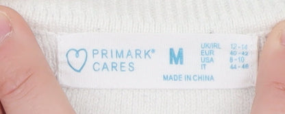 Primark Women’s White Madrid Crew Neck Jumper Size M 12-14
