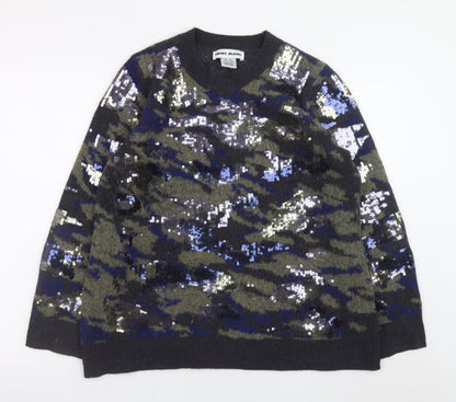 DKNY Jeans Women's Multicoloured Sequin Camouflage Jumper M